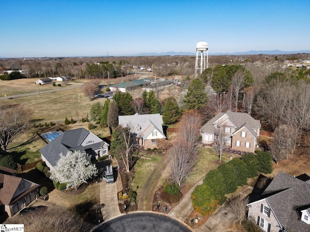 bird's eye view featuring a mountain view