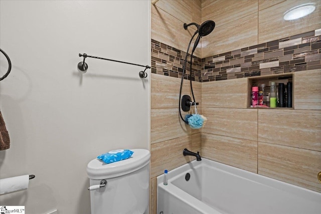 full bathroom featuring shower / washtub combination and toilet