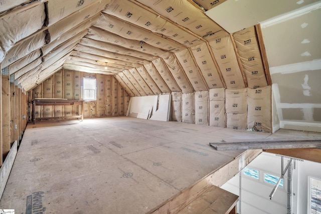 view of unfinished attic