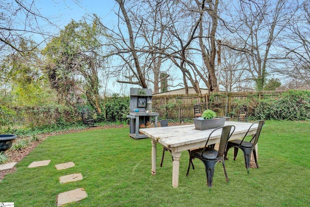 view of yard with fence