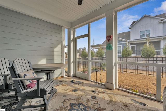 view of sunroom