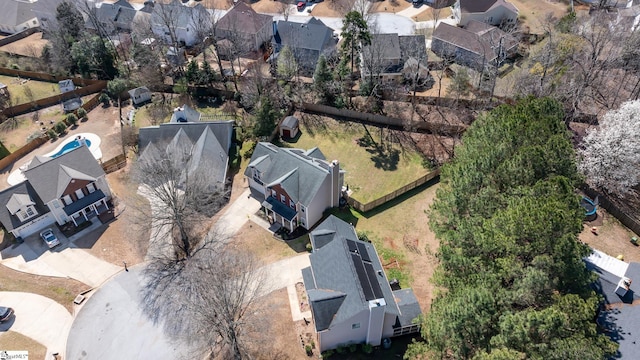 bird's eye view with a residential view