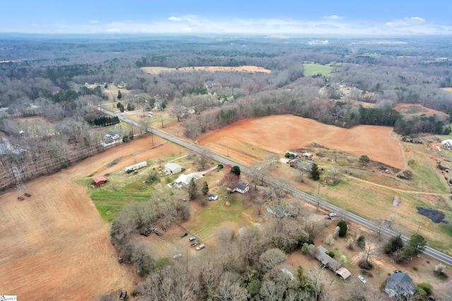 aerial view with a rural view