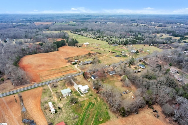 bird's eye view featuring a rural view