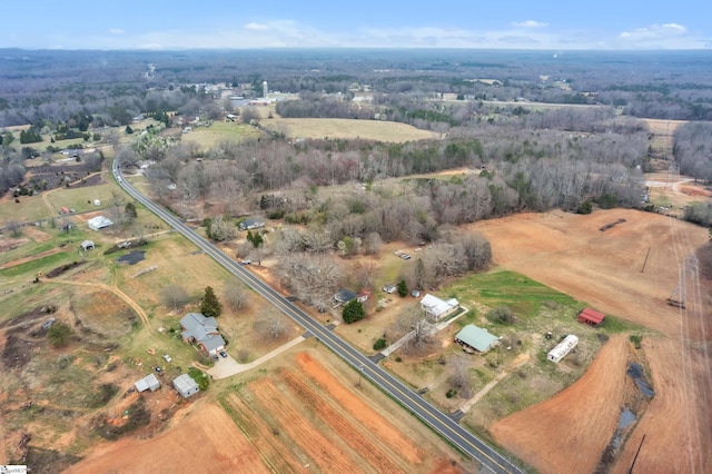 drone / aerial view featuring a rural view