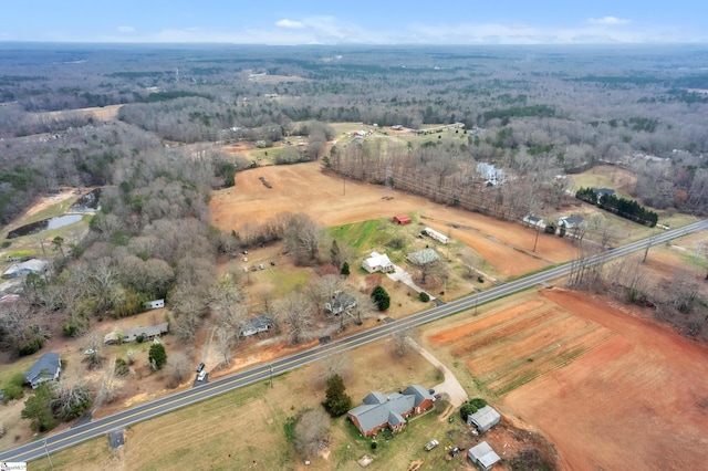 bird's eye view with a rural view