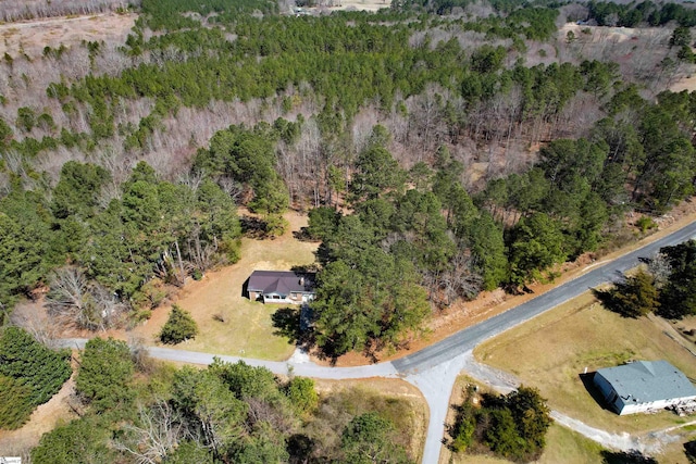 aerial view with a forest view