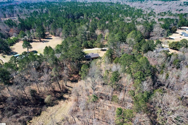 aerial view with a wooded view