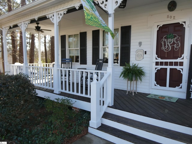 entrance to property with a porch