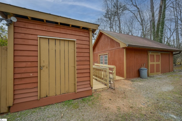 view of shed