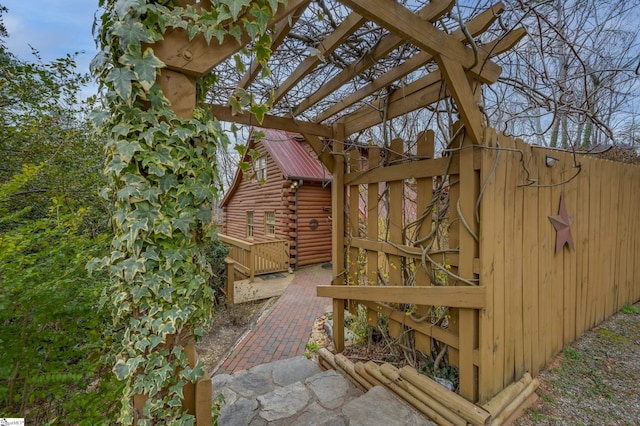 deck with a pergola