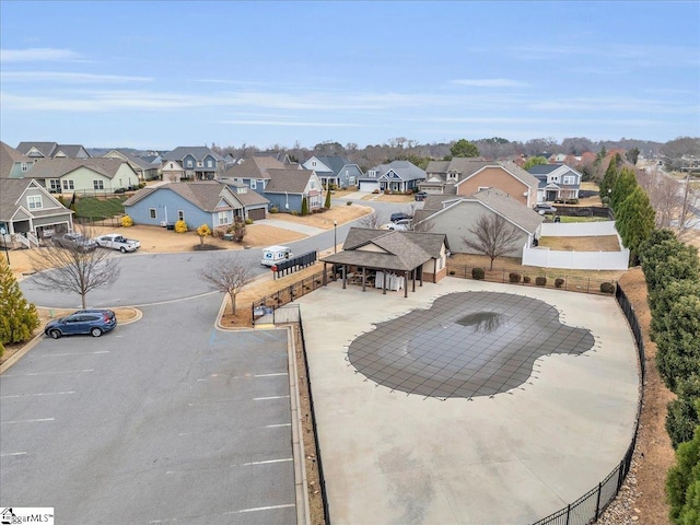 aerial view with a residential view