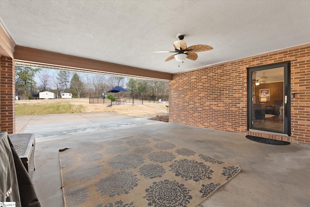 view of patio / terrace with a ceiling fan