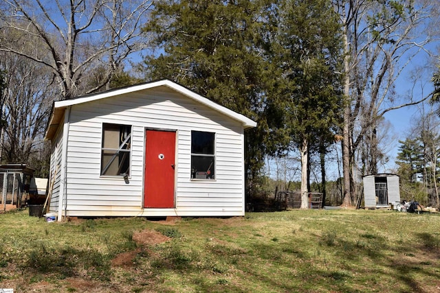 view of shed