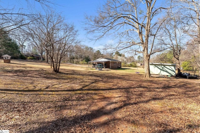 view of yard featuring an outdoor structure