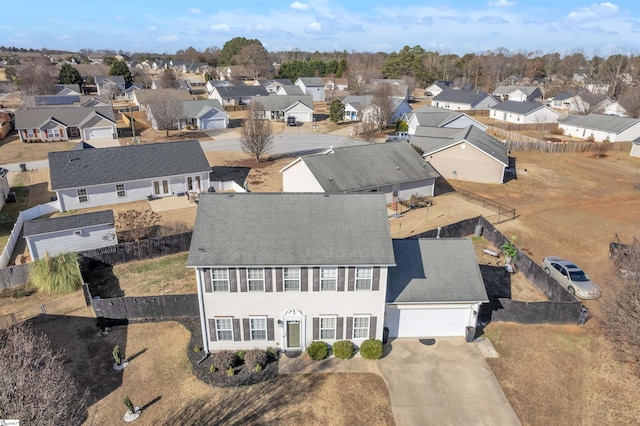 aerial view featuring a residential view