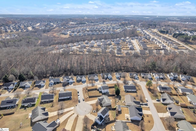 aerial view with a residential view