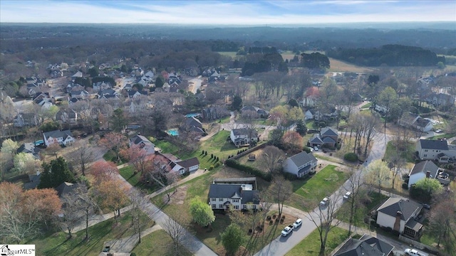 drone / aerial view with a residential view