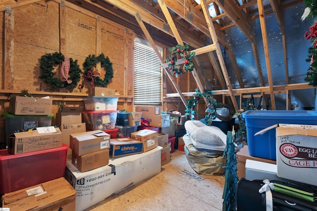 view of unfinished attic