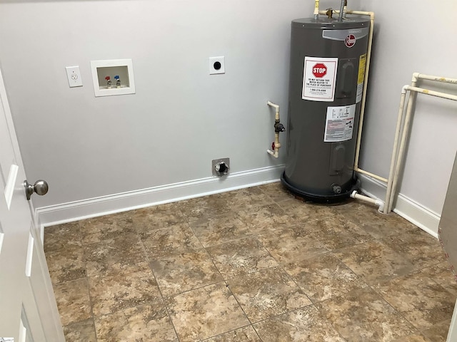 utility room with electric water heater