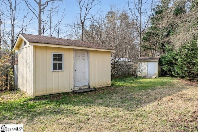 view of shed