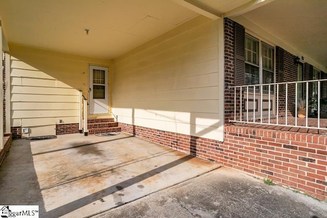 view of patio featuring entry steps