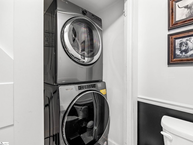 145 Dickson Rd, Campobello, SC 29322 - laundry area with laundry area and stacked washer / dryer