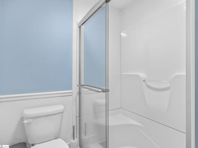 145 Dickson Rd, Campobello, SC 29322 - bathroom featuring a shower stall and toilet