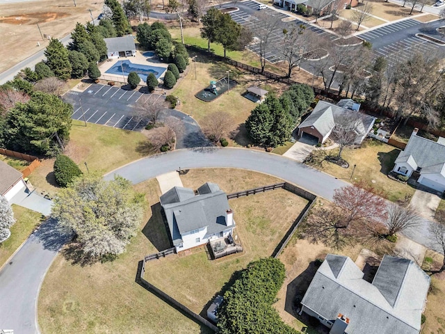 aerial view featuring a residential view