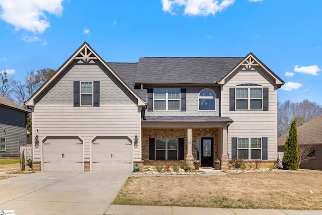 16 Verdana Ct, Simpsonville, SC 29680 - view of front of property with driveway, a front lawn, and an attached garage