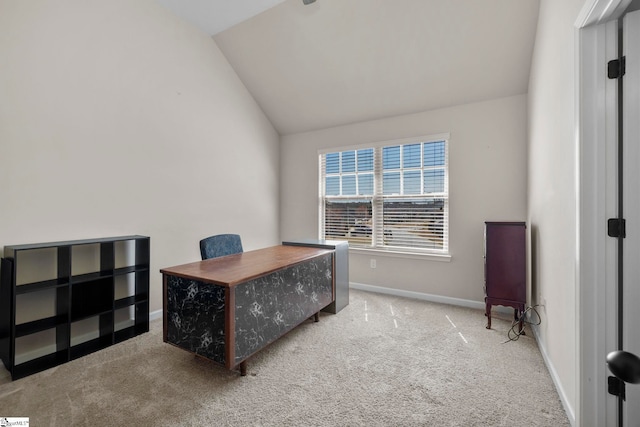 16 Verdana Ct, Simpsonville, SC 29680 - carpeted office space featuring baseboards and vaulted ceiling