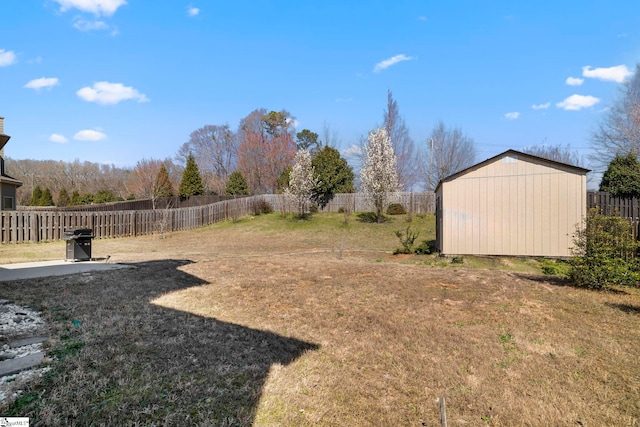 16 Verdana Ct, Simpsonville, SC 29680 - view of yard featuring an outbuilding, a fenced backyard, and a shed