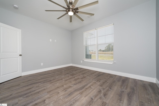 313 Barker Rd, Simpsonville, SC 29680 - empty room featuring baseboards, a ceiling fan, and wood finished floors