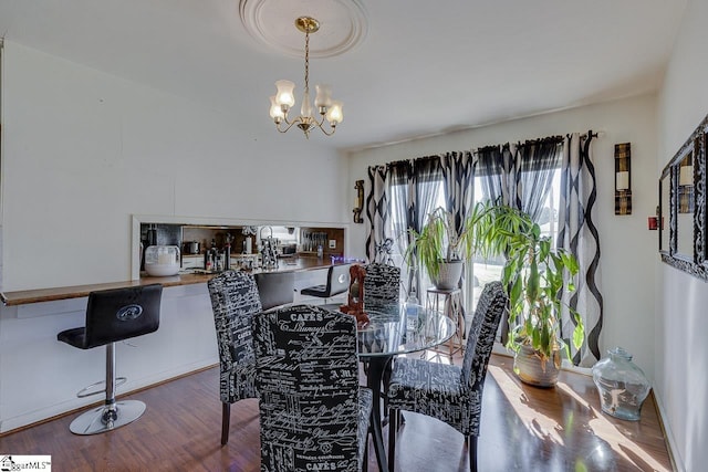 129 Canty Way, Gaffney, SC 29341 - dining area with wood finished floors and a chandelier