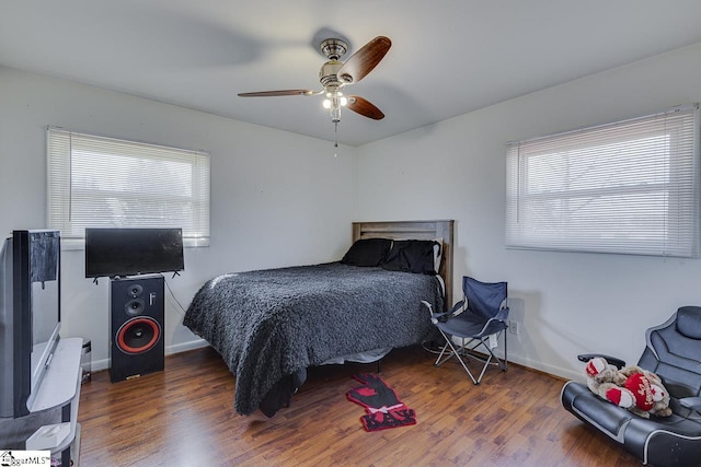 129 Canty Way, Gaffney, SC 29341 - bedroom featuring a ceiling fan, wood finished floors, and baseboards