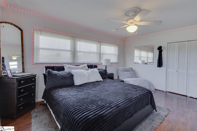 129 Canty Way, Gaffney, SC 29341 - bedroom featuring a ceiling fan, wood finished floors, and a closet