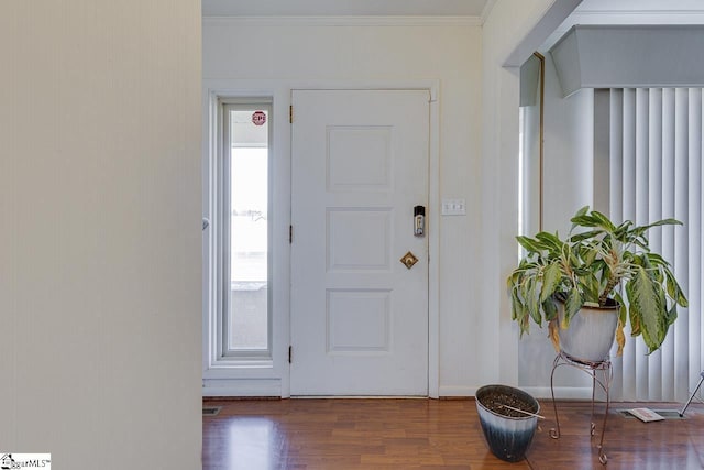 129 Canty Way, Gaffney, SC 29341 - entryway with wood finished floors, baseboards, and ornamental molding