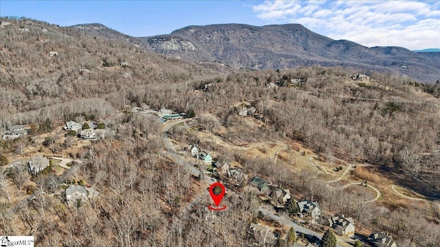 drone / aerial view with a mountain view