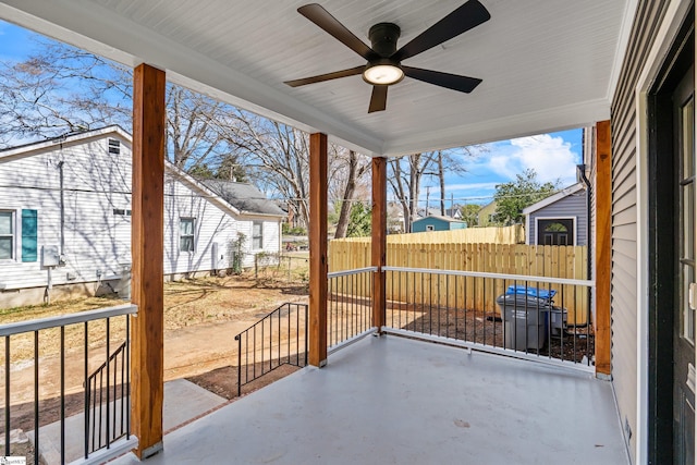 510 N Franklin Rd, Greenville, SC 29609 - view of patio with a ceiling fan and fence