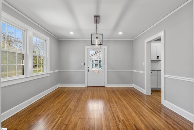 510 N Franklin Rd, Greenville, SC 29609 - entryway featuring hardwood / wood-style flooring, recessed lighting, crown molding, and baseboards
