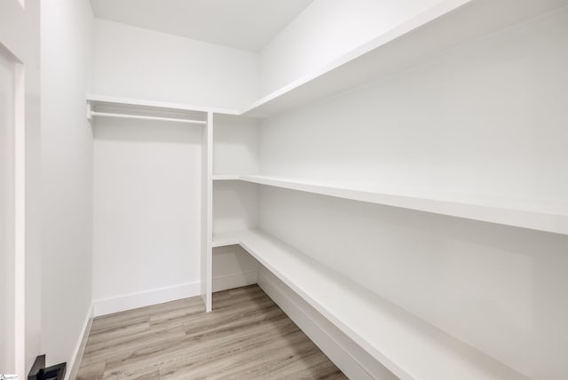 spacious closet with wood finished floors