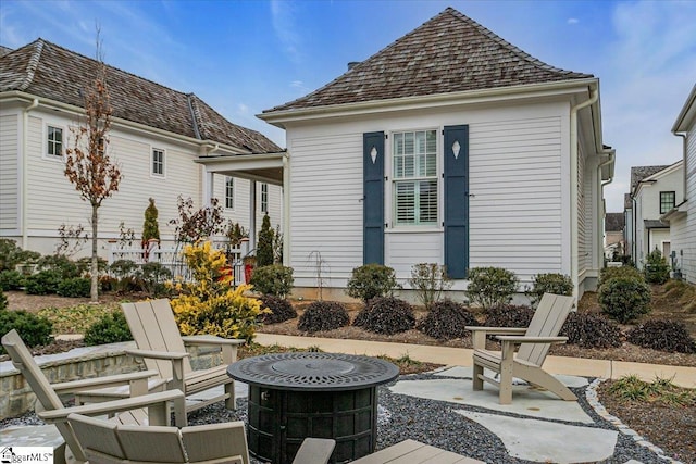 back of house with a patio area