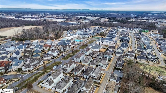 bird's eye view featuring a residential view