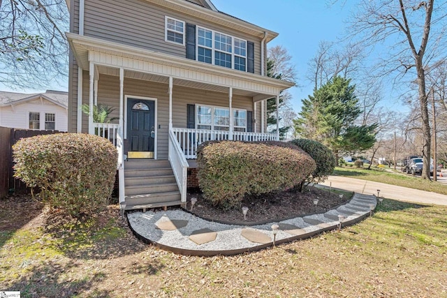 view of front of house with covered porch