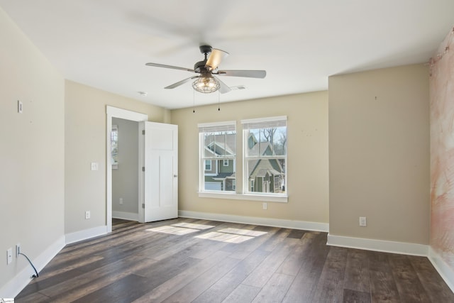 31 Creekhaven Ln, Taylors, SC 29687 - empty room with ceiling fan, visible vents, baseboards, and dark wood-style floors