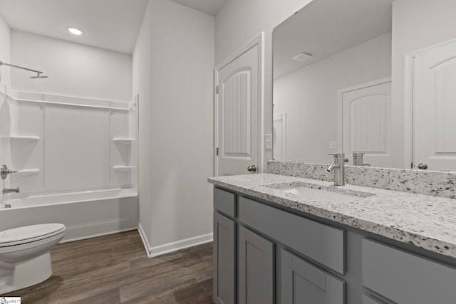 200 Clinkscales Rd Lot 37, Anderson, SC 29624 - full bath with wood finished floors, toilet, vanity, baseboards, and shower / bath combination