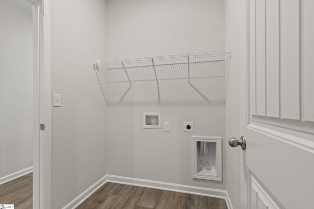 200 Clinkscales Rd Lot 37, Anderson, SC 29624 - washroom with hookup for an electric dryer, hookup for a washing machine, dark wood finished floors, and baseboards