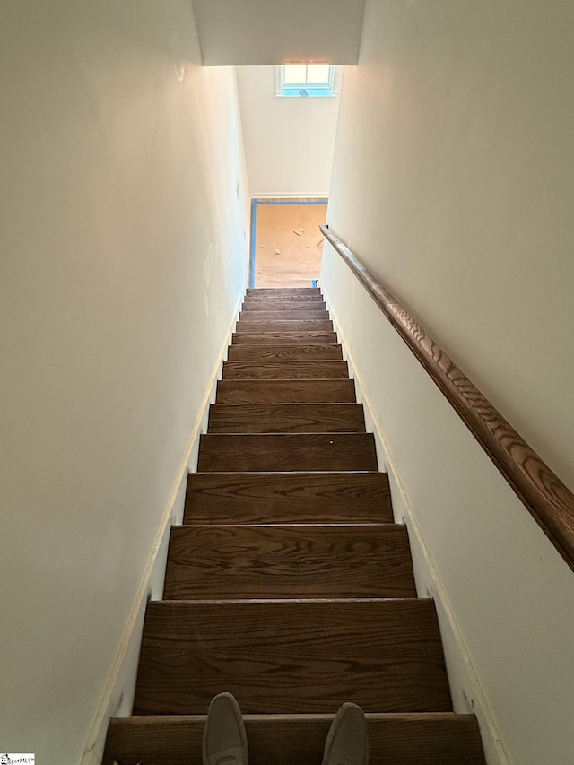 35 Leander Dr, Greer, SC 29651 - stairs featuring wood finished floors