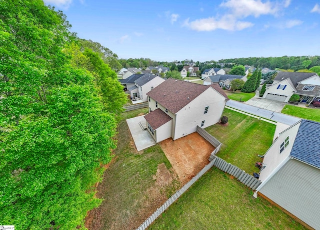 bird's eye view with a residential view