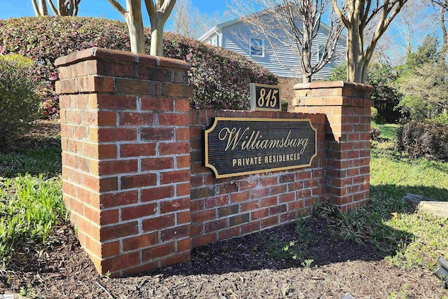 view of community sign